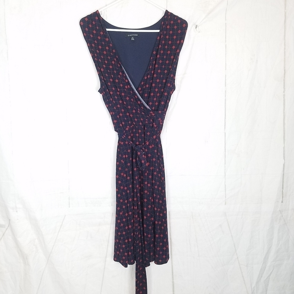 41 hawthorn belted faux wrap dress